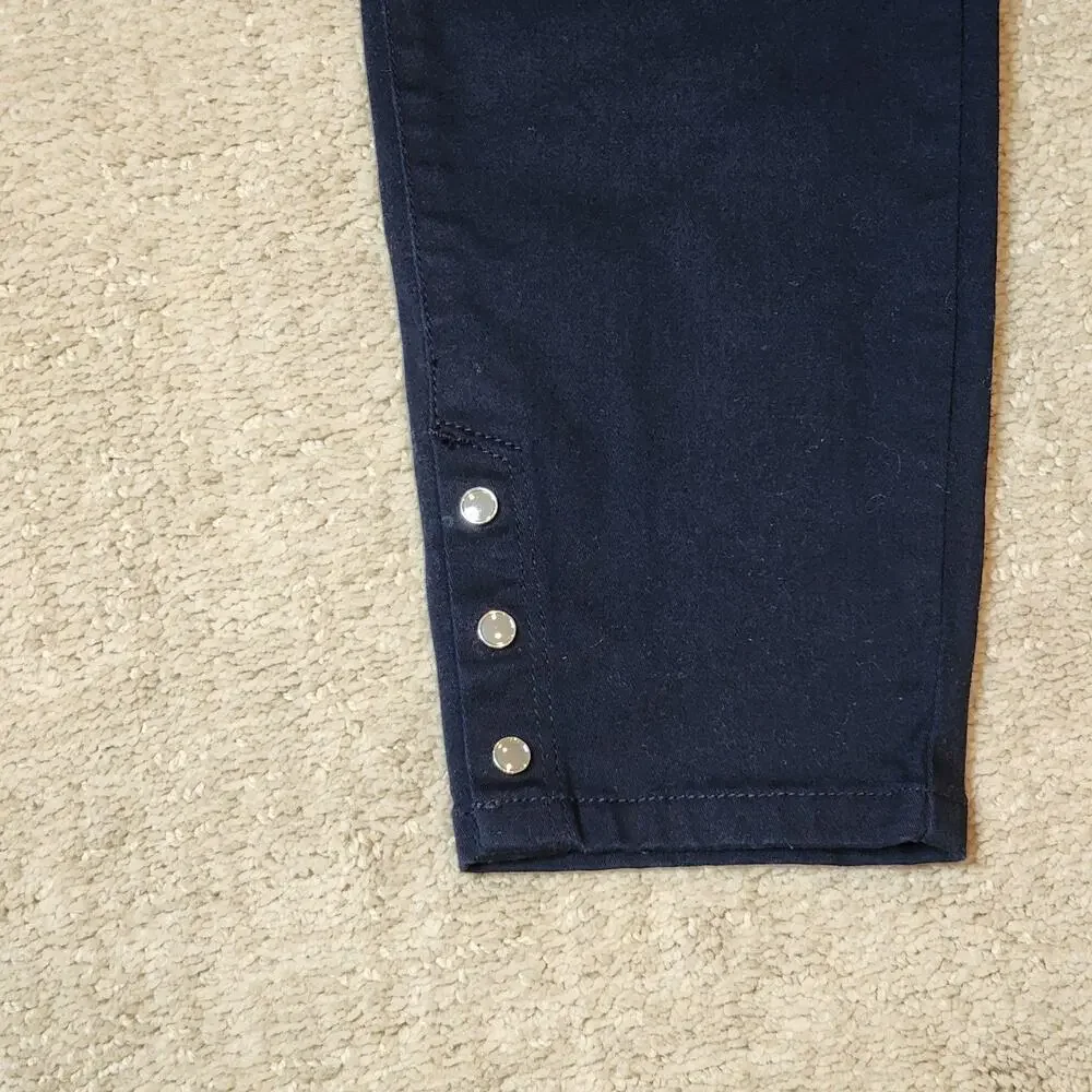 White House Black Market Blue Skimmer Cropped Pants Women's Size 6
